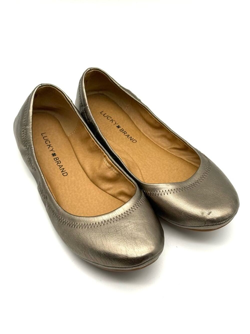 Lucky Brand Erin Flat Metallic Round Toe Flat 8.5
